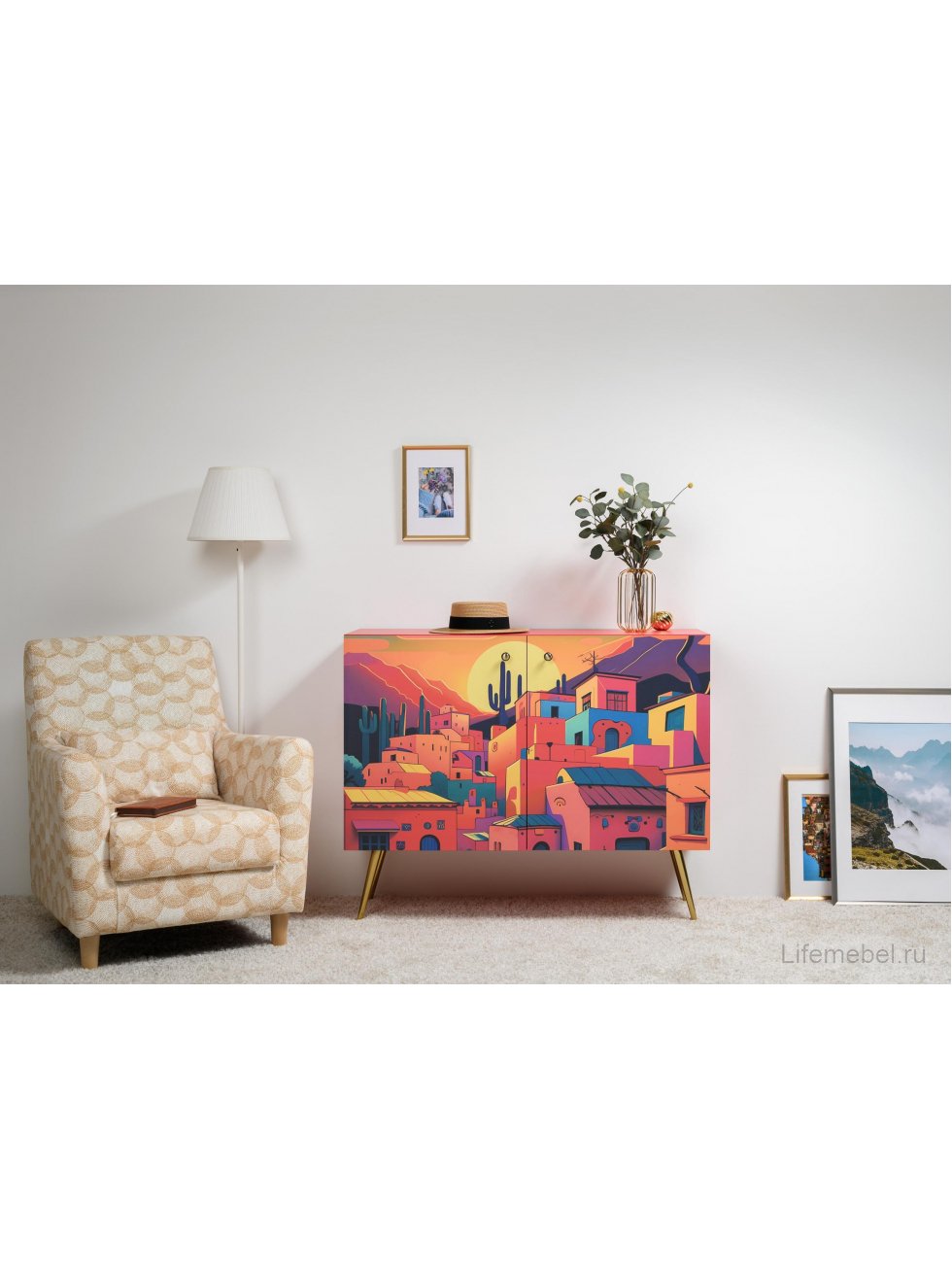 Тумба Кармин 16.230.03 красный / белый