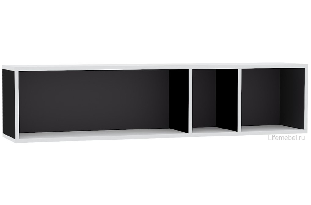 Модульная гостиная Сейдиль белый премиум / черный / белый глянец комплектация 3