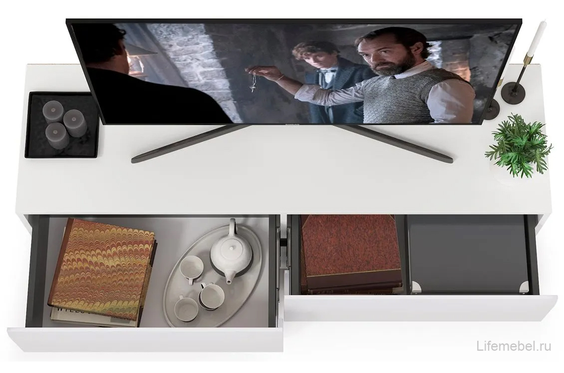 Модульная гостиная Сейдиль белый премиум / черный / белый глянец комплектация 3