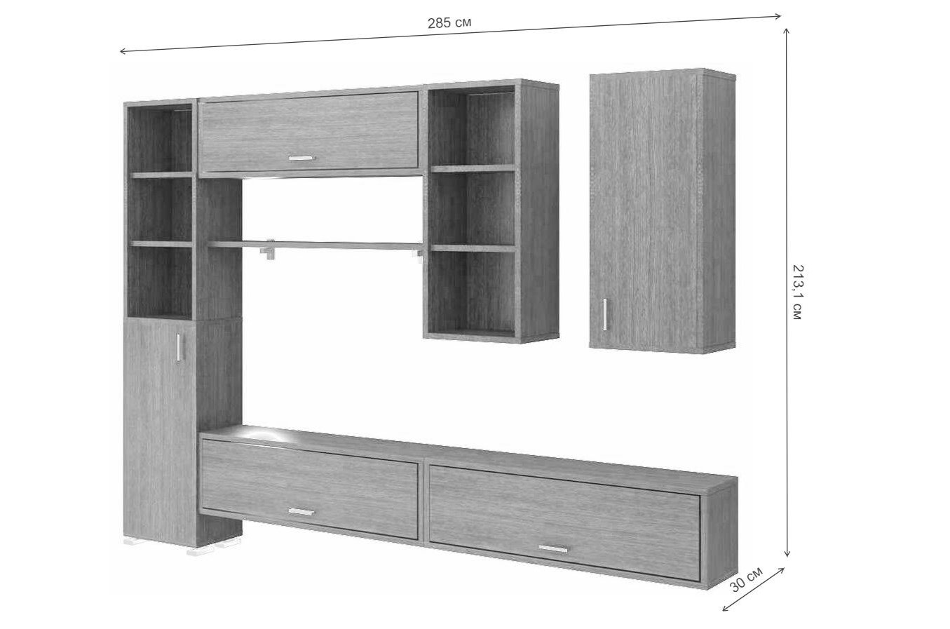 Стенка Лофт 2 В Домино венге