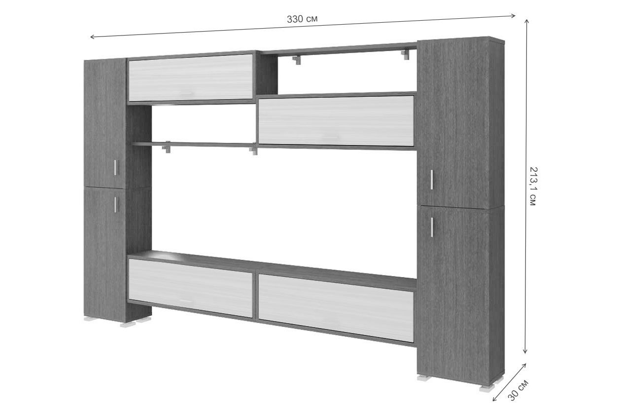 Стенка Лофт 3 В Домино венге