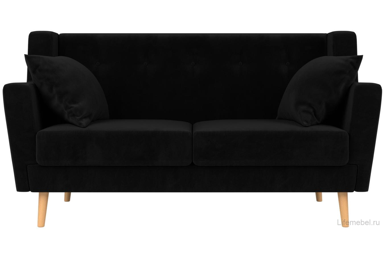 Диван Брайтон 2 черный велюр