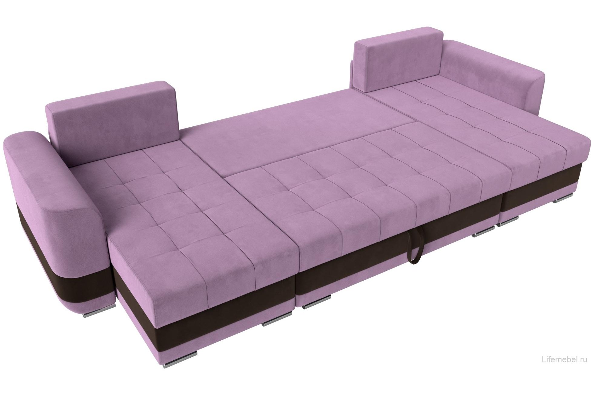 Диван Честер сиреневый / коричневый микровельвет