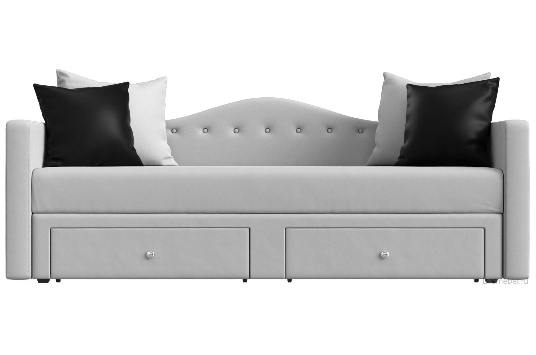 Диван Дориан экокожа белый / черный