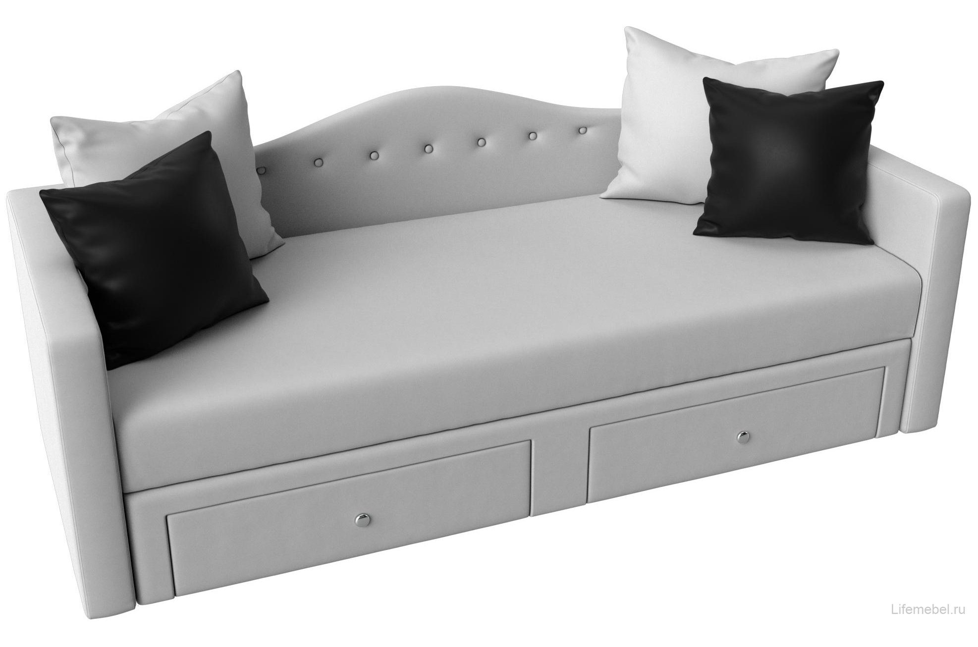 Диван Дориан экокожа белый / черный