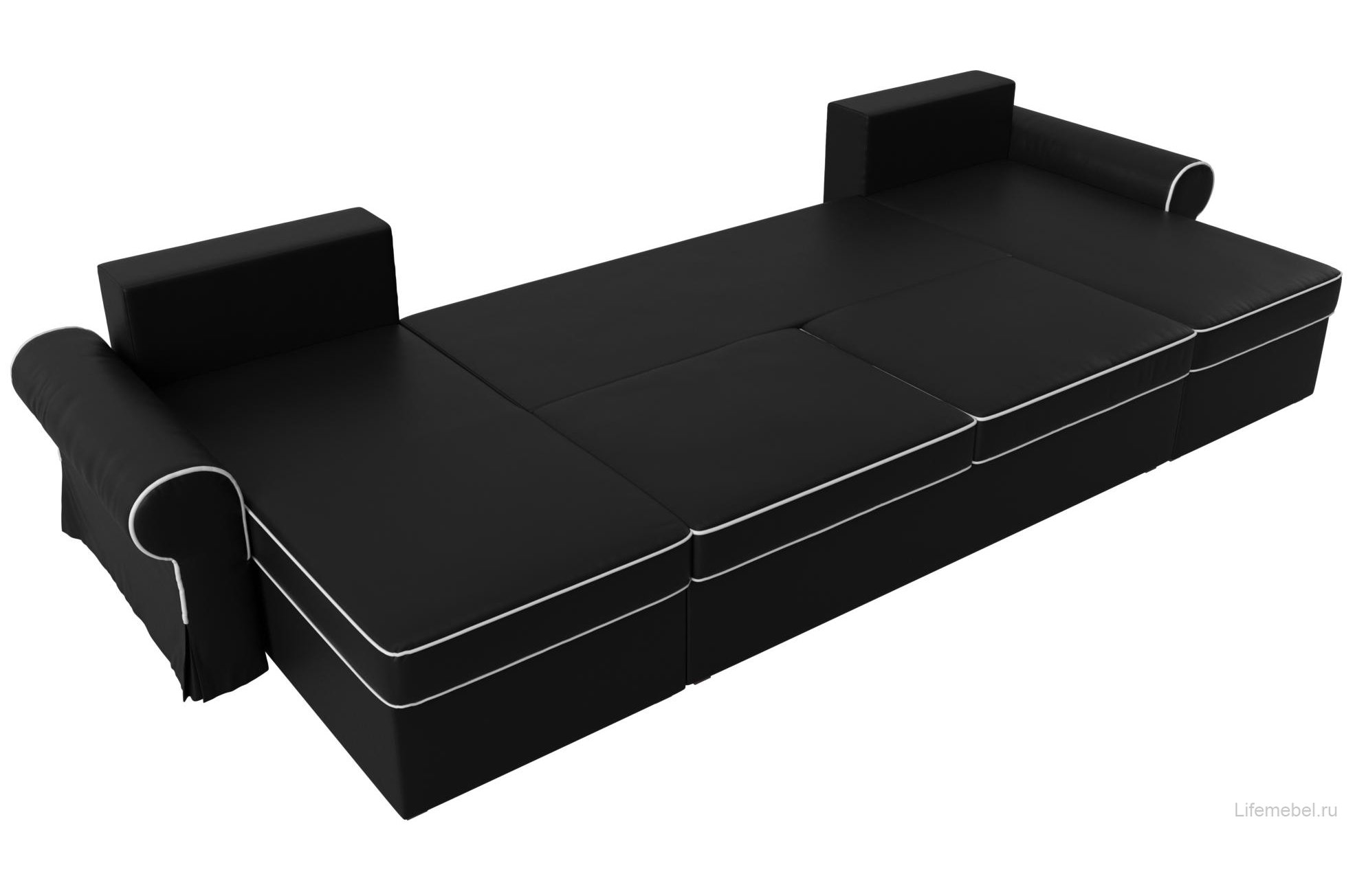 Диван Элис черная экокожа