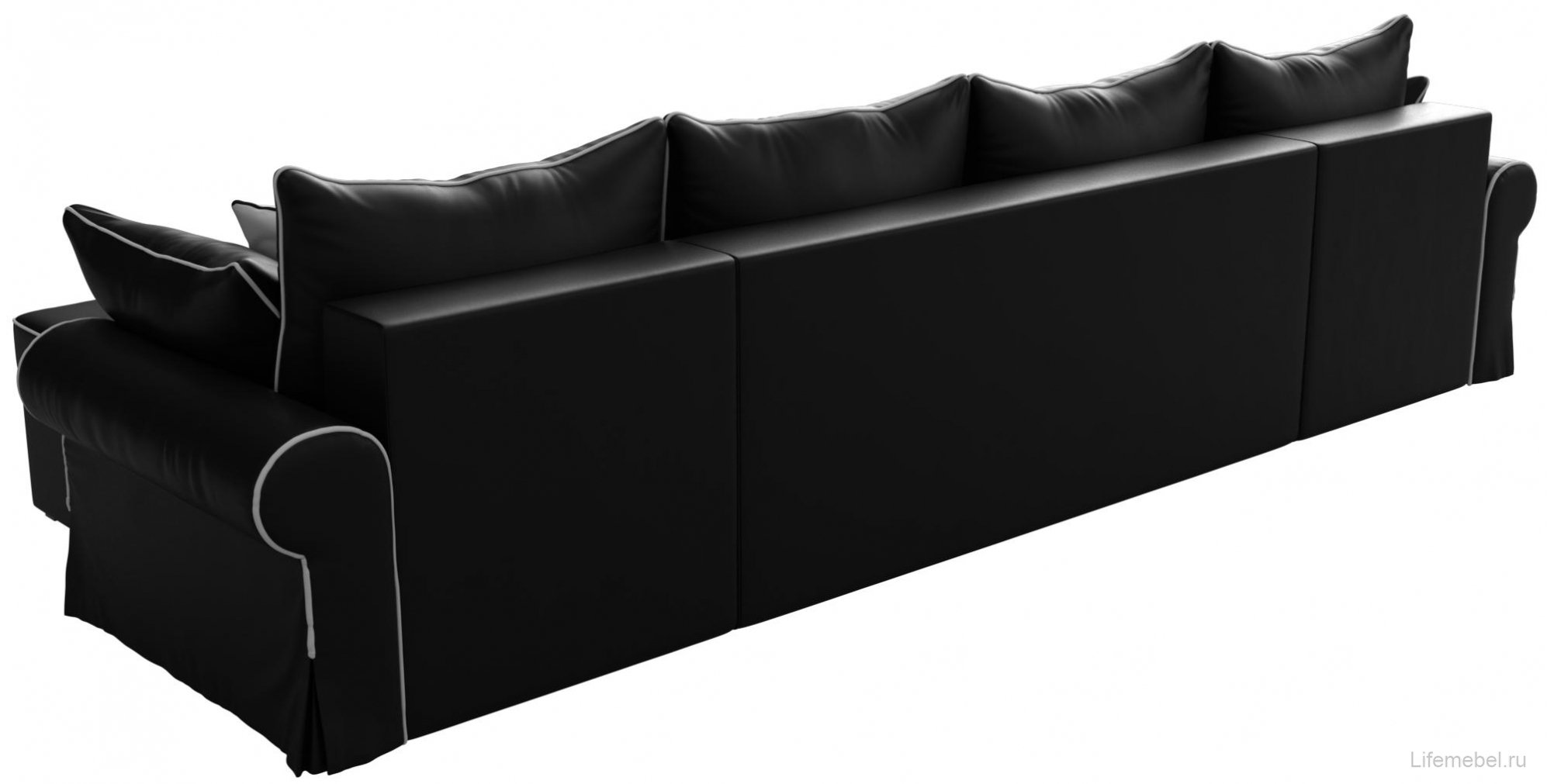 Диван Элис черная экокожа