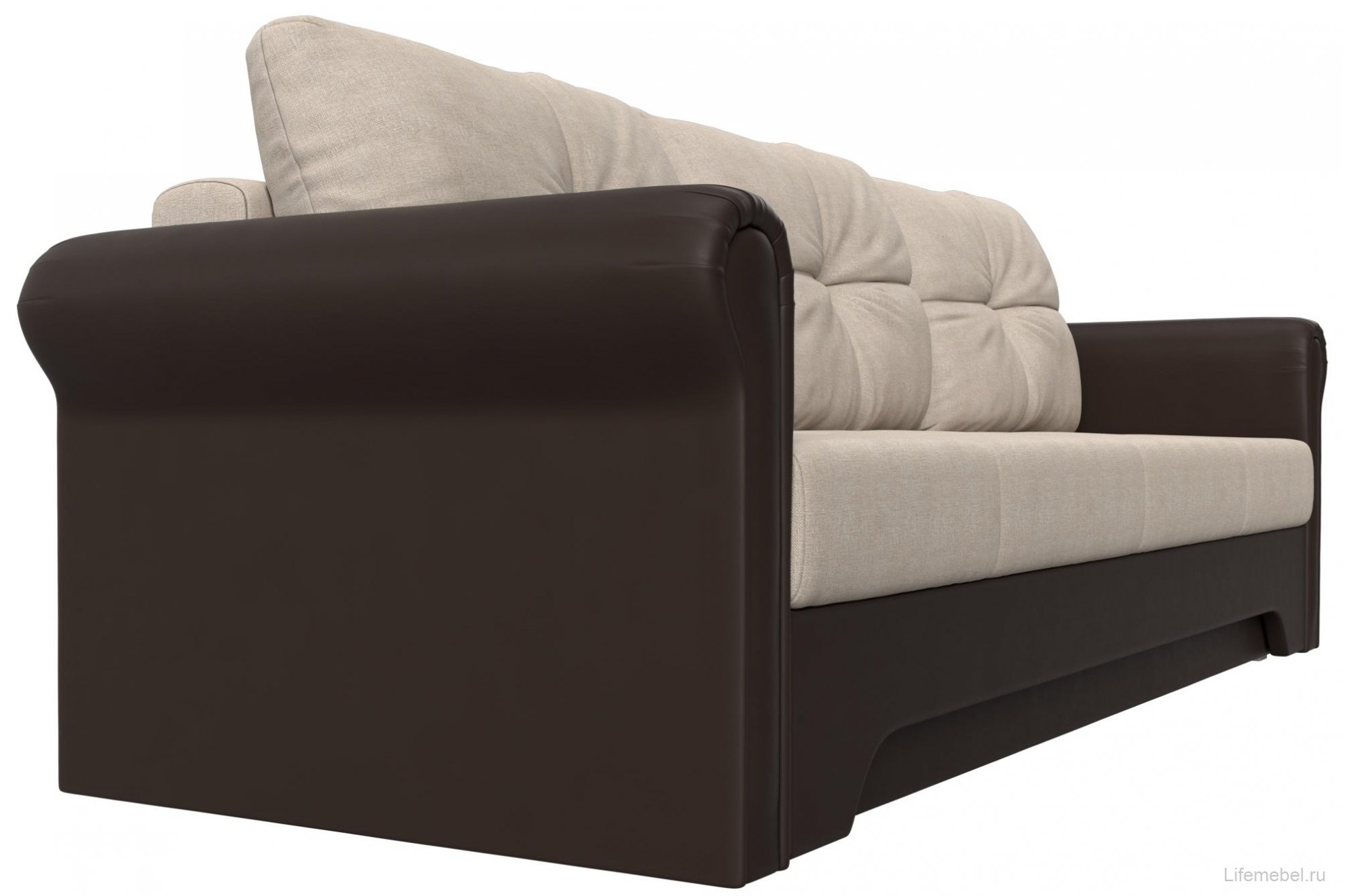 Диван Европа бежевая / коричневая рогожка