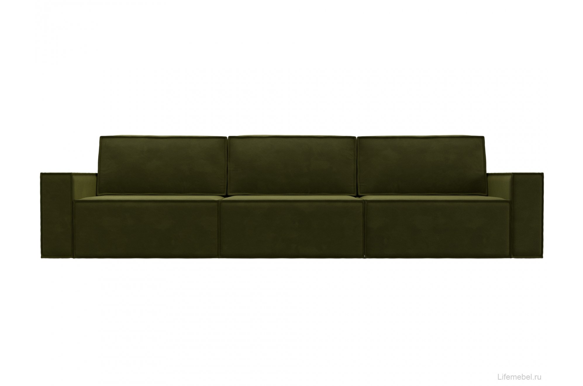 Диван Куба лонг зеленый микровельвет