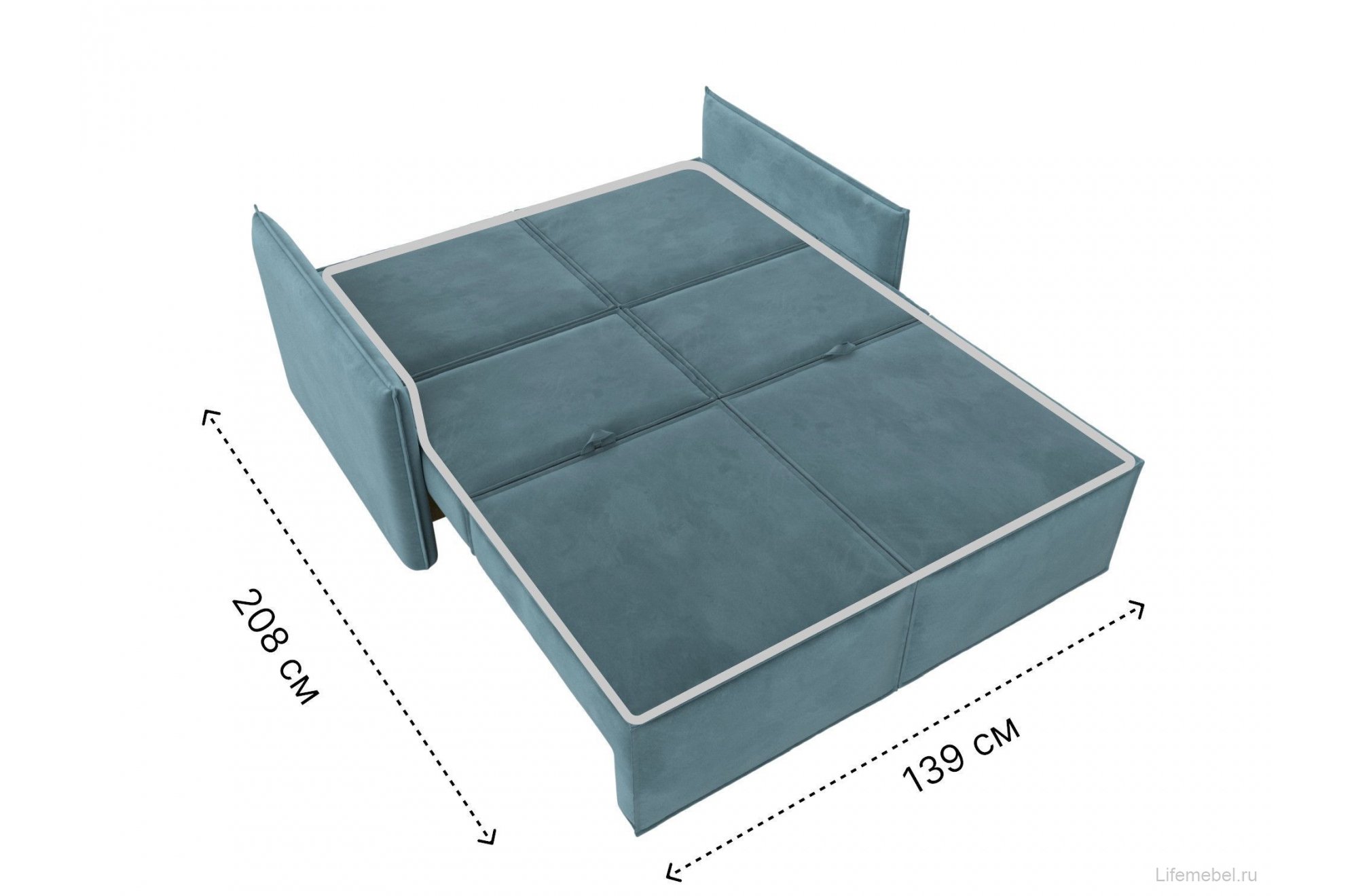 Диван Либерти велюр бирюзовый