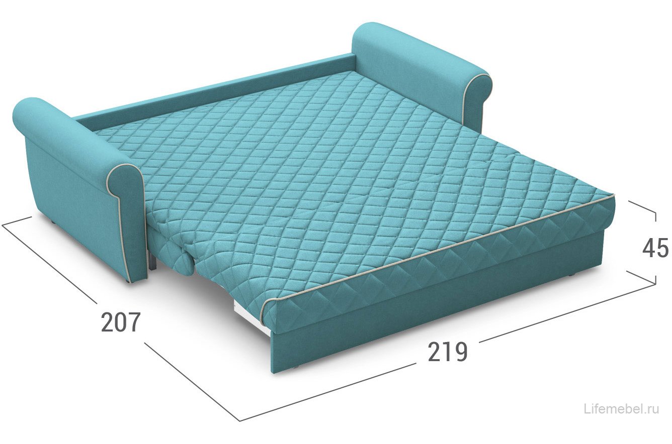 Диван Moon Family 123/Н30XLан+(2)65ан 002407 велюр бирюзовый 74-9