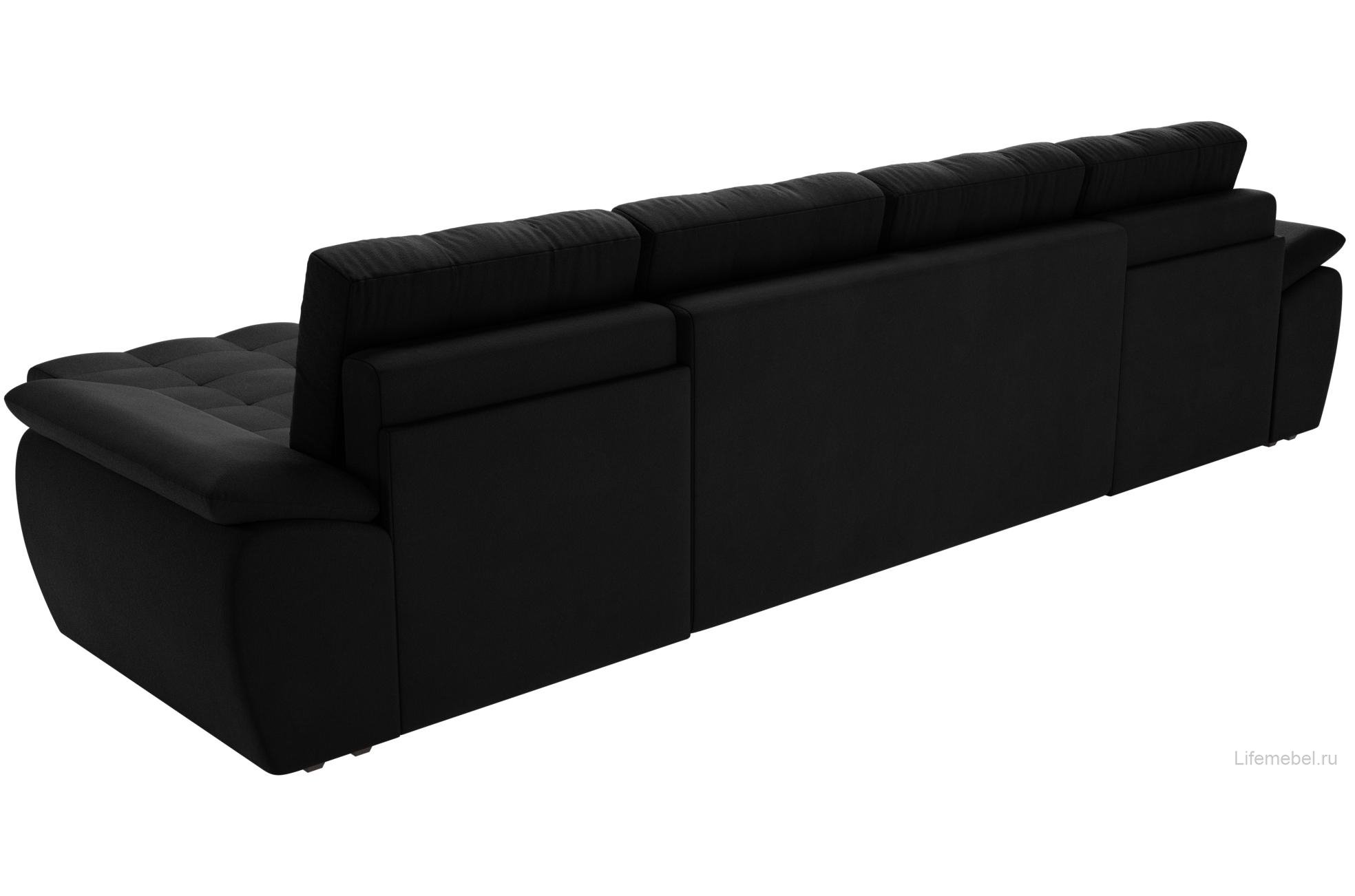 Диван Нэстор черный / сиреневый микровельвет