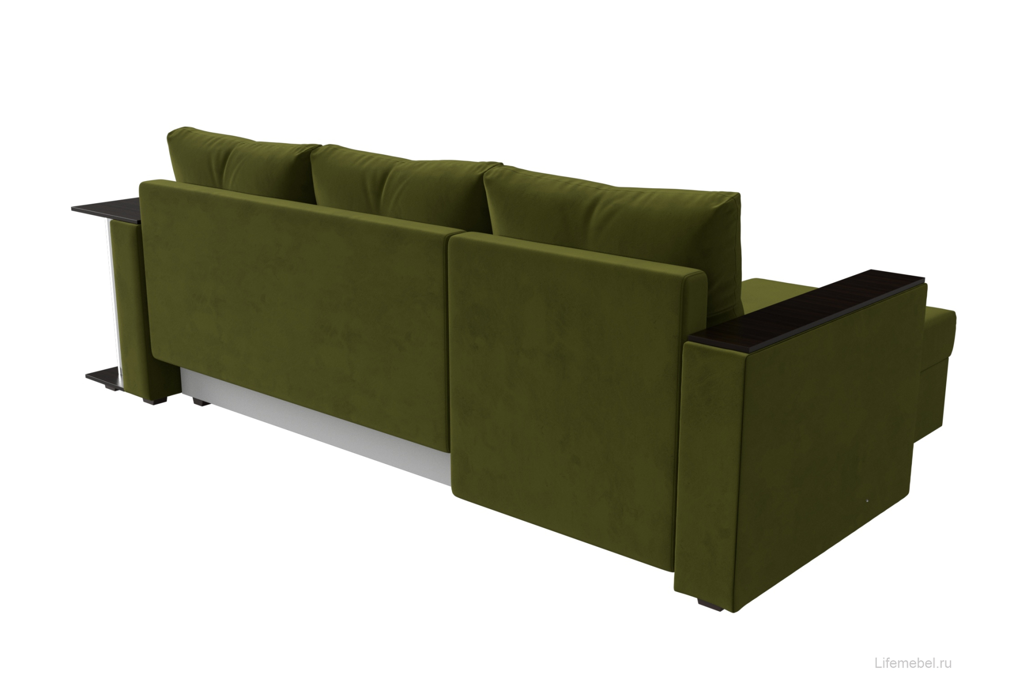 Диван угловой Атланта левый зеленый микровельвет