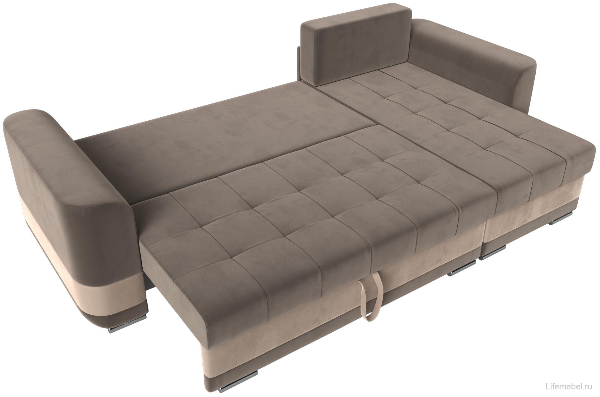 Диван угловой Честер правый коричневый велюр