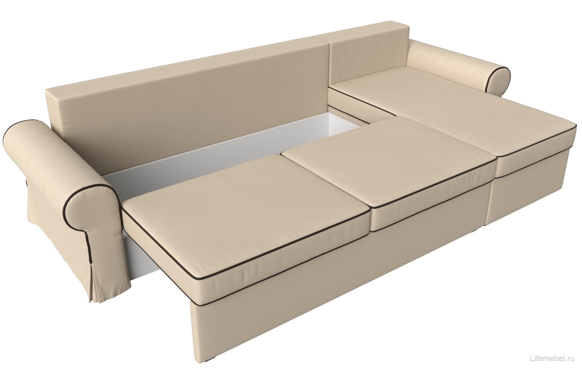 Диван Элис правый бежевая экокожа