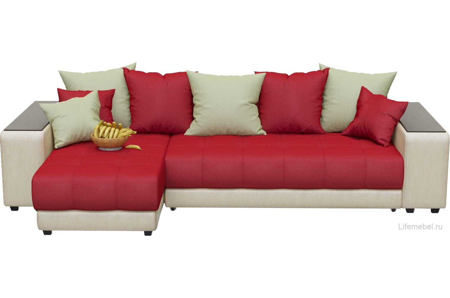 Диван угловой Кендрик левый red