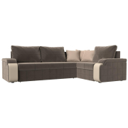 велюр / экокожа коричневый / бежевый / бежевый