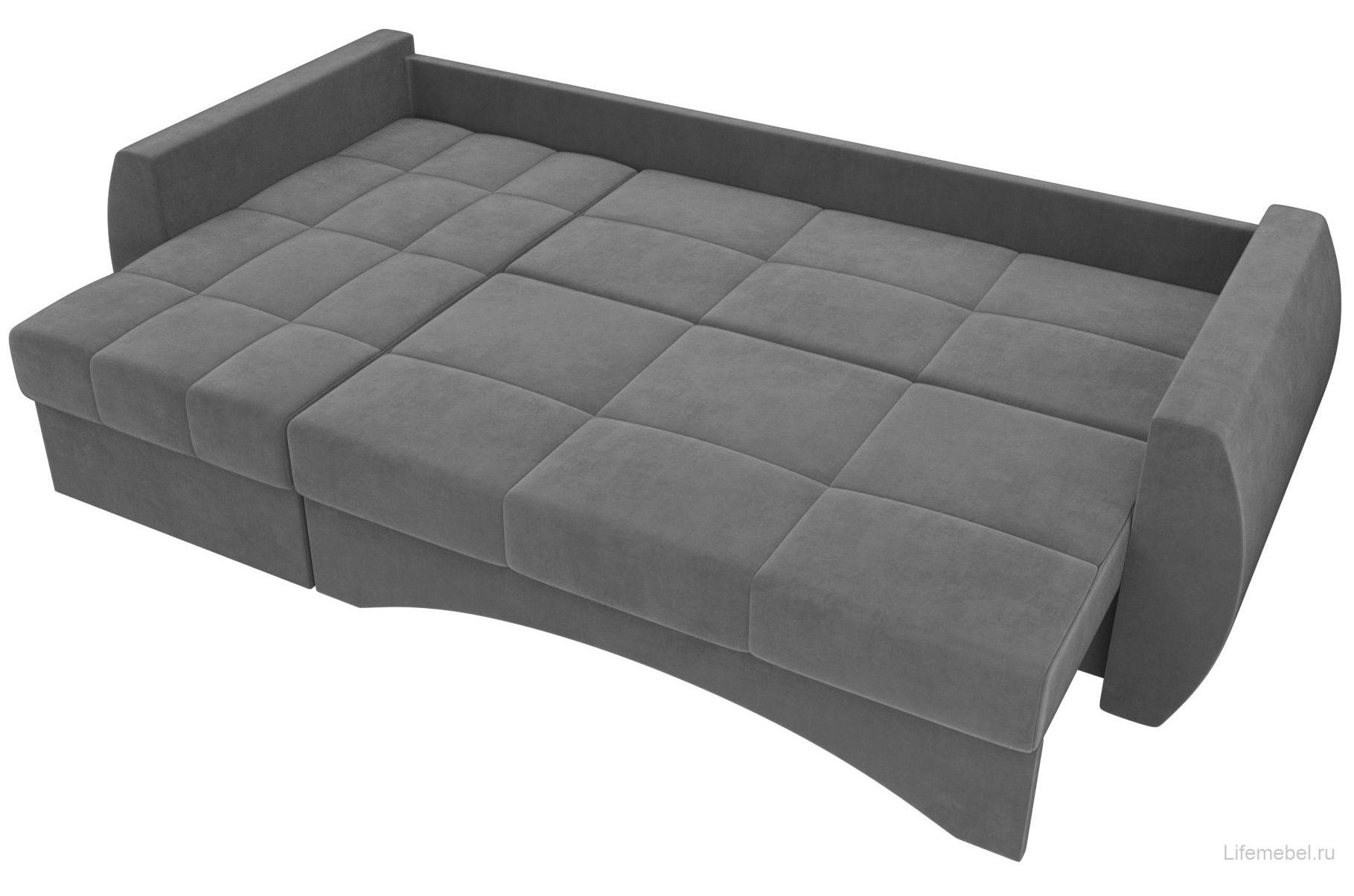 Диван угловой Сатурн левый серый велюр