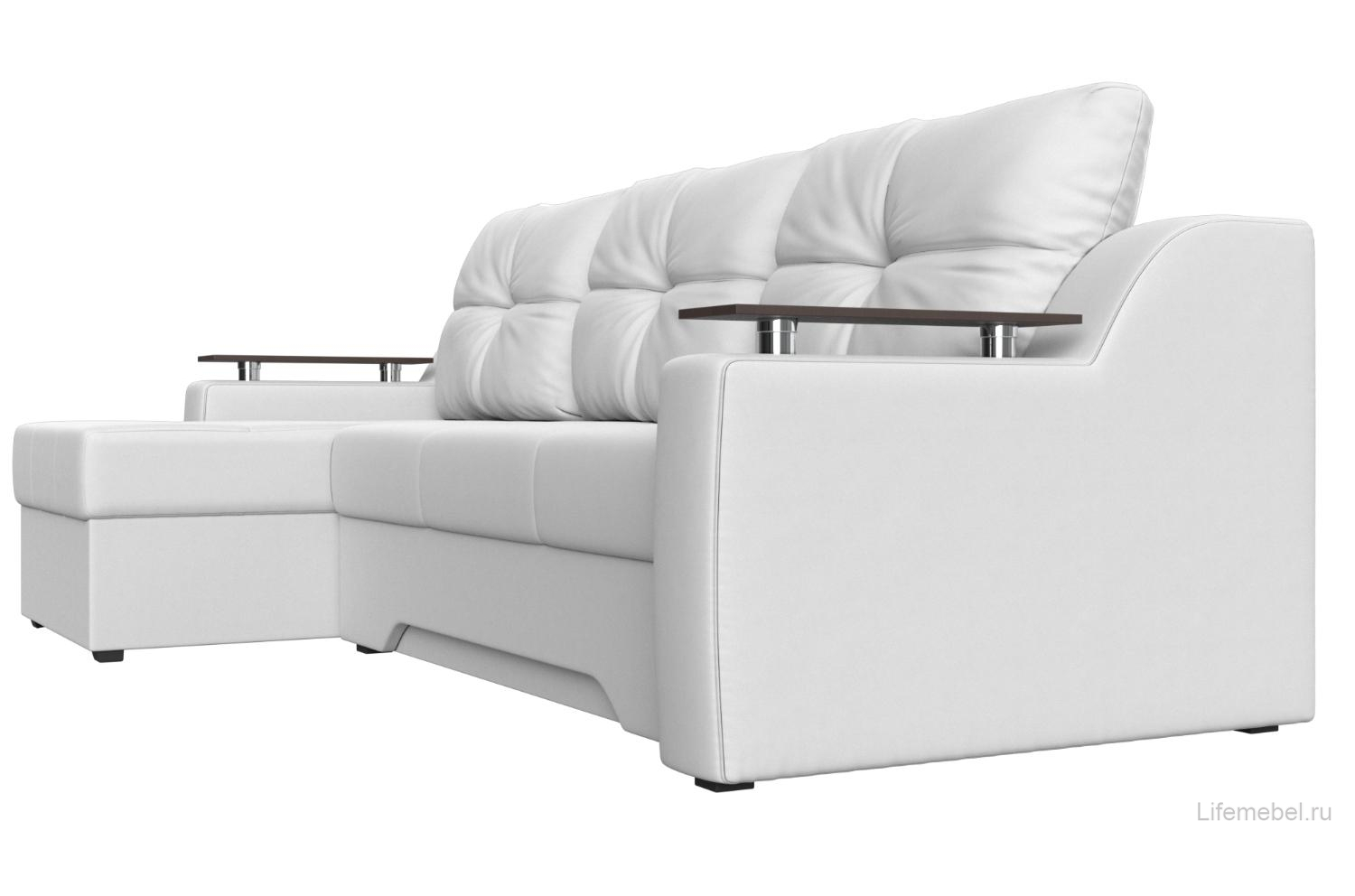 Диван угловой Сенатор экокожа белый левый
