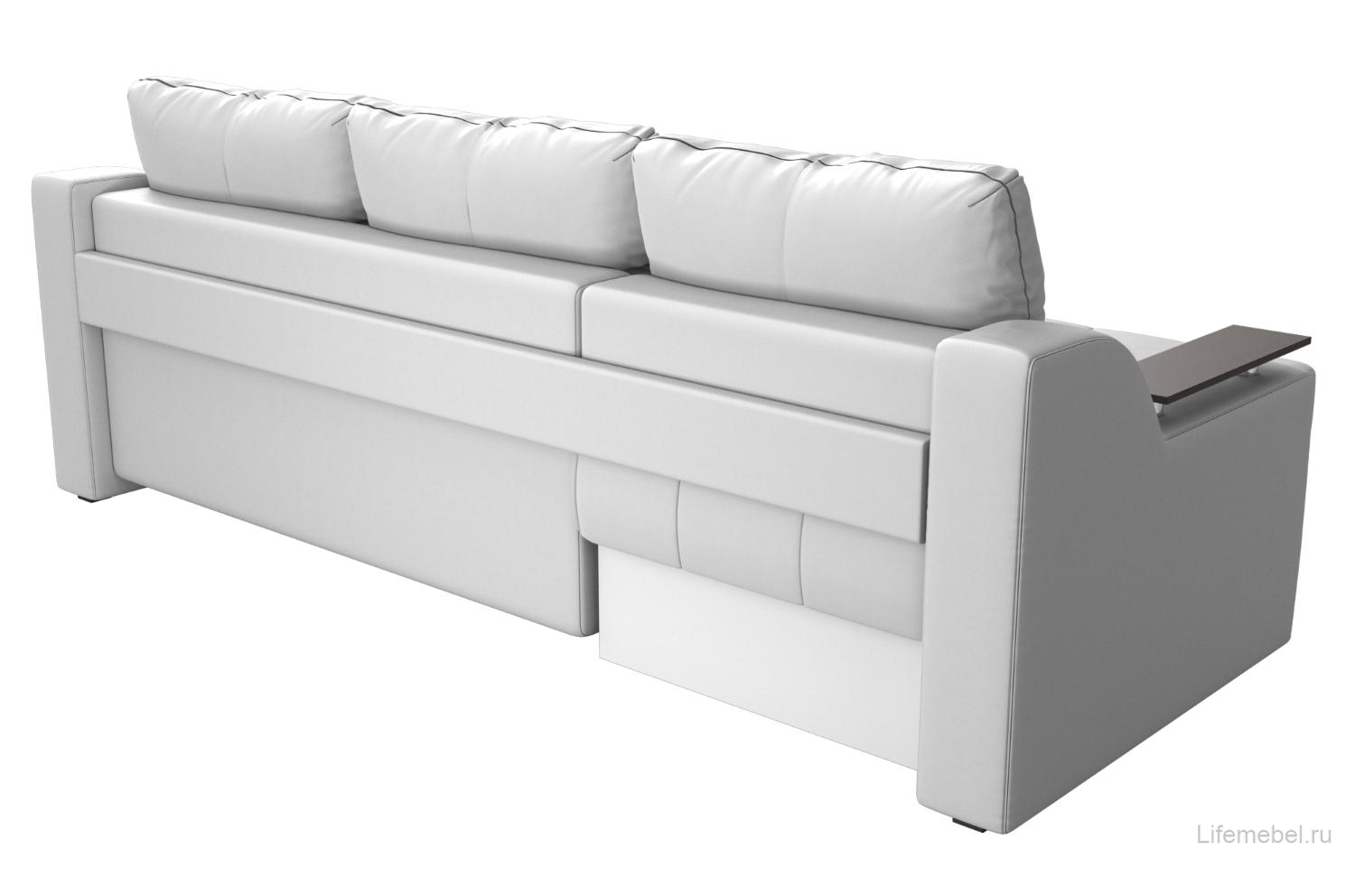 Диван угловой Сенатор экокожа белый левый