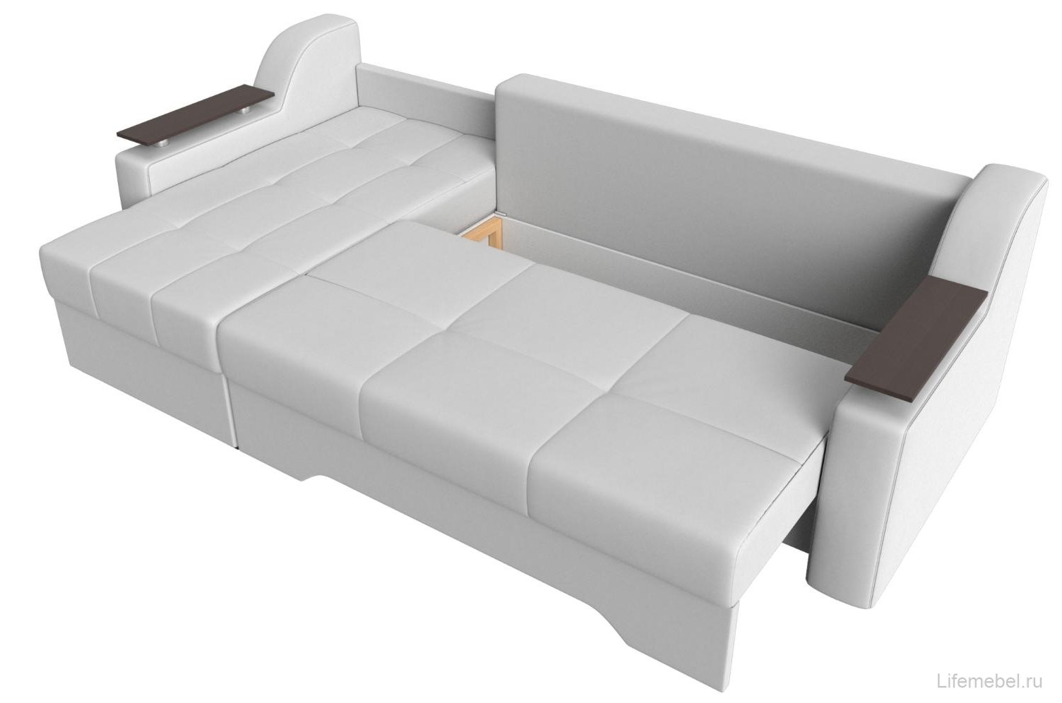 Диван угловой Сенатор экокожа белый левый