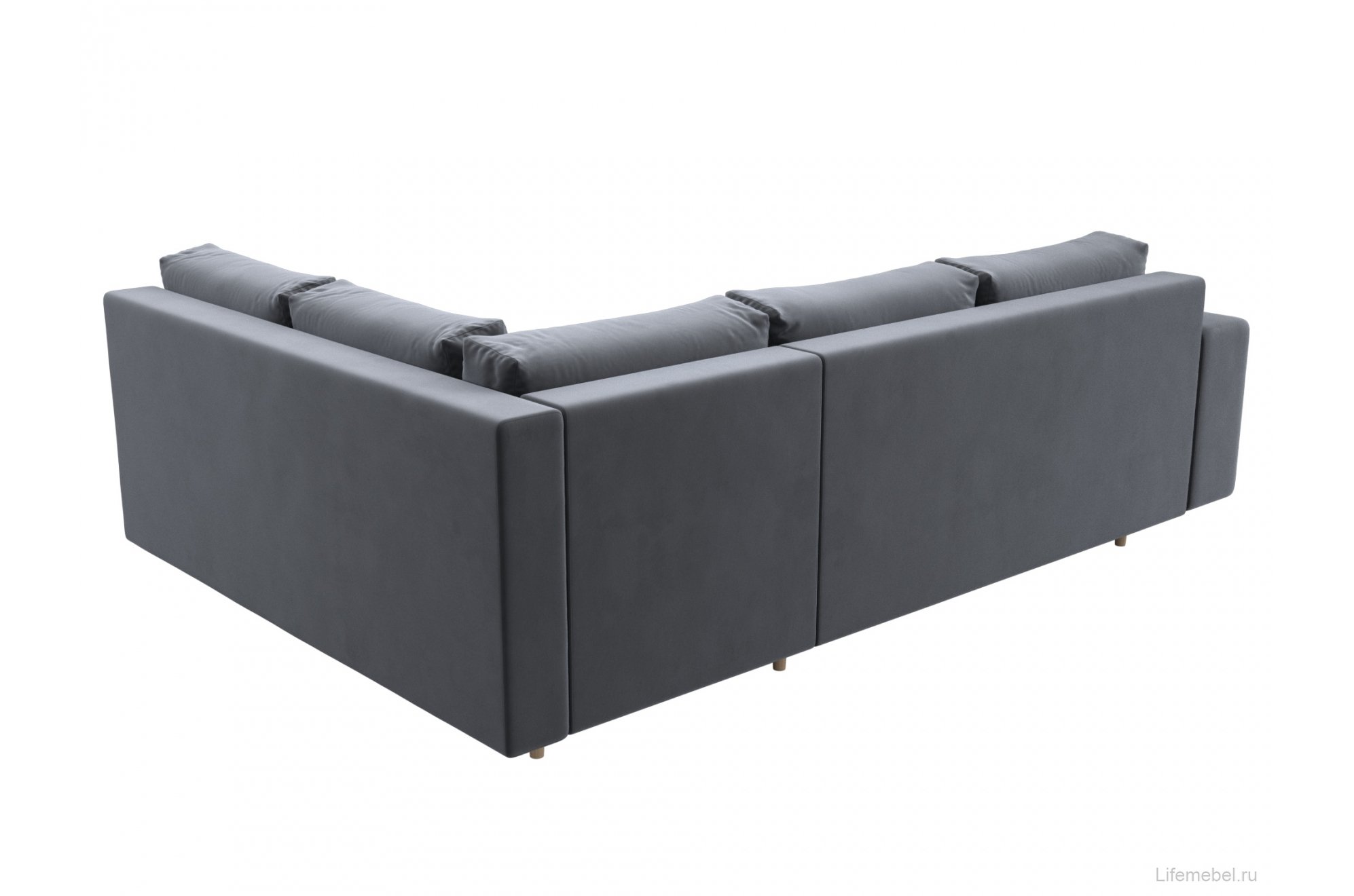 Диван угловой Сильвана велюр MR серый правый