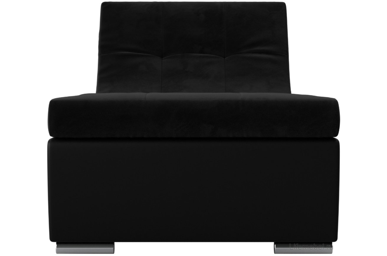 Модуль канапе Монреаль черный велюр / экокожа