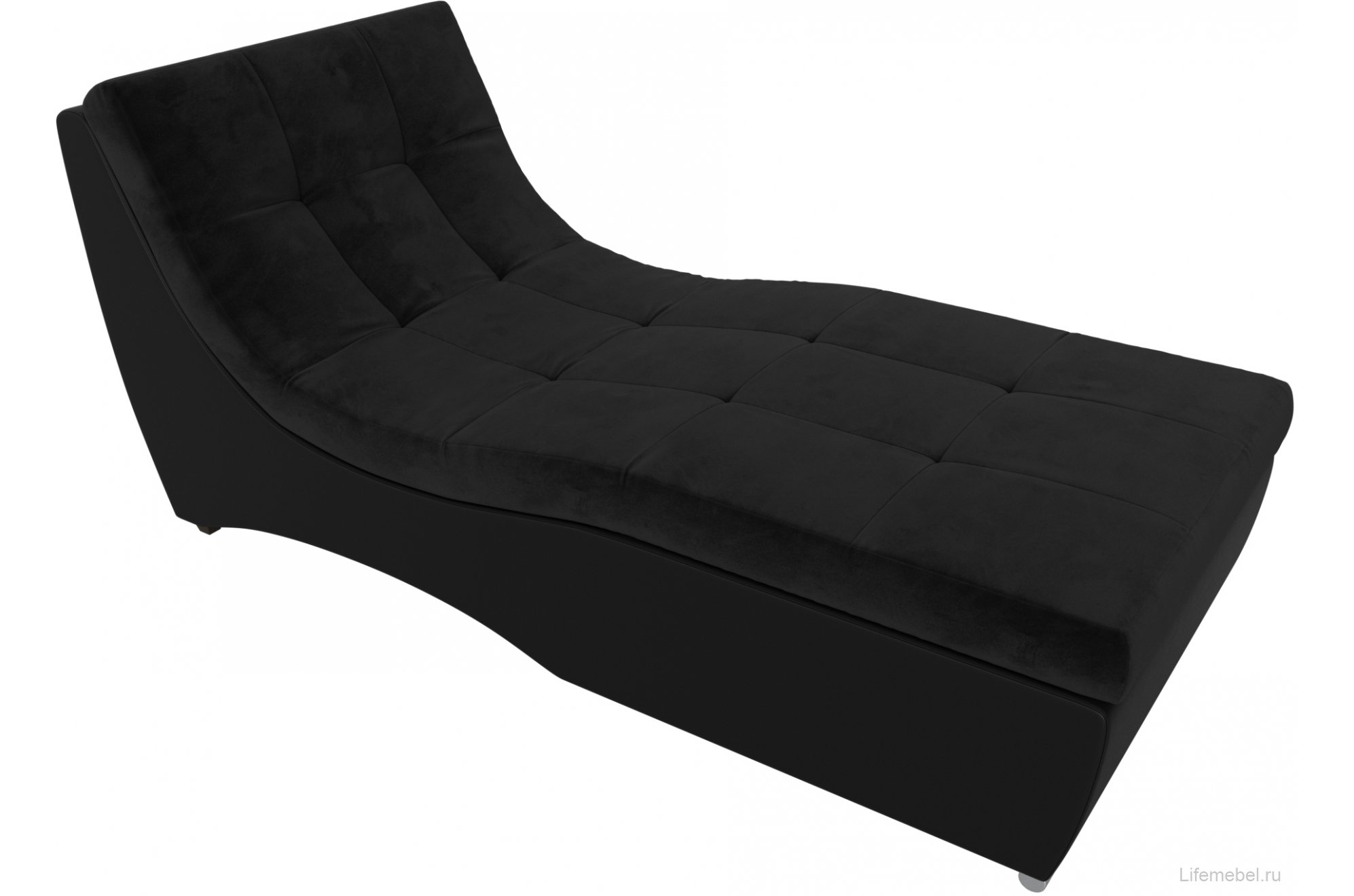 Модуль канапе Монреаль черный велюр / экокожа