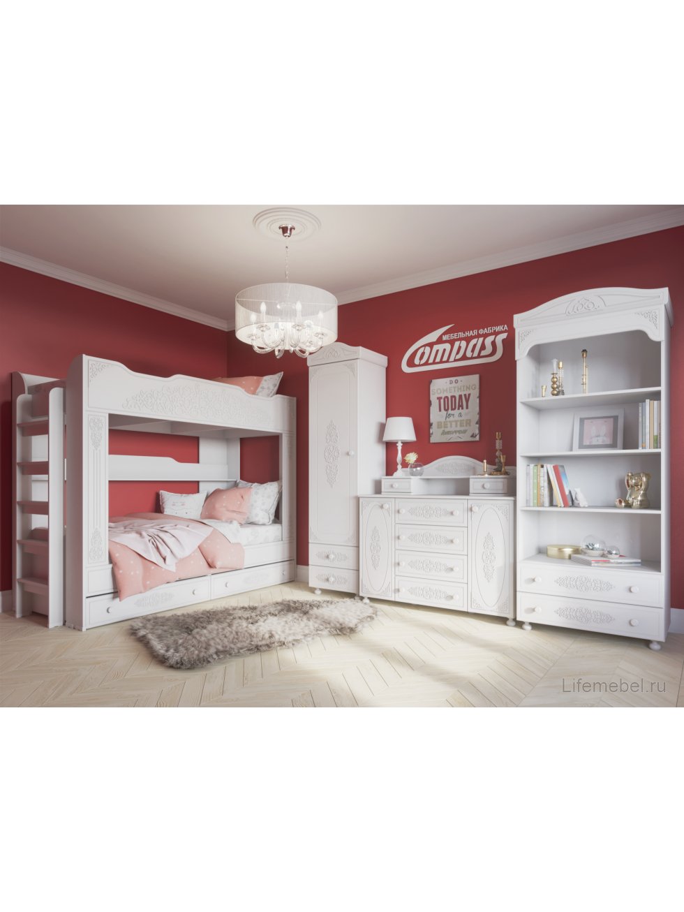 Стеллаж Ассоль АС-3 белое дерево