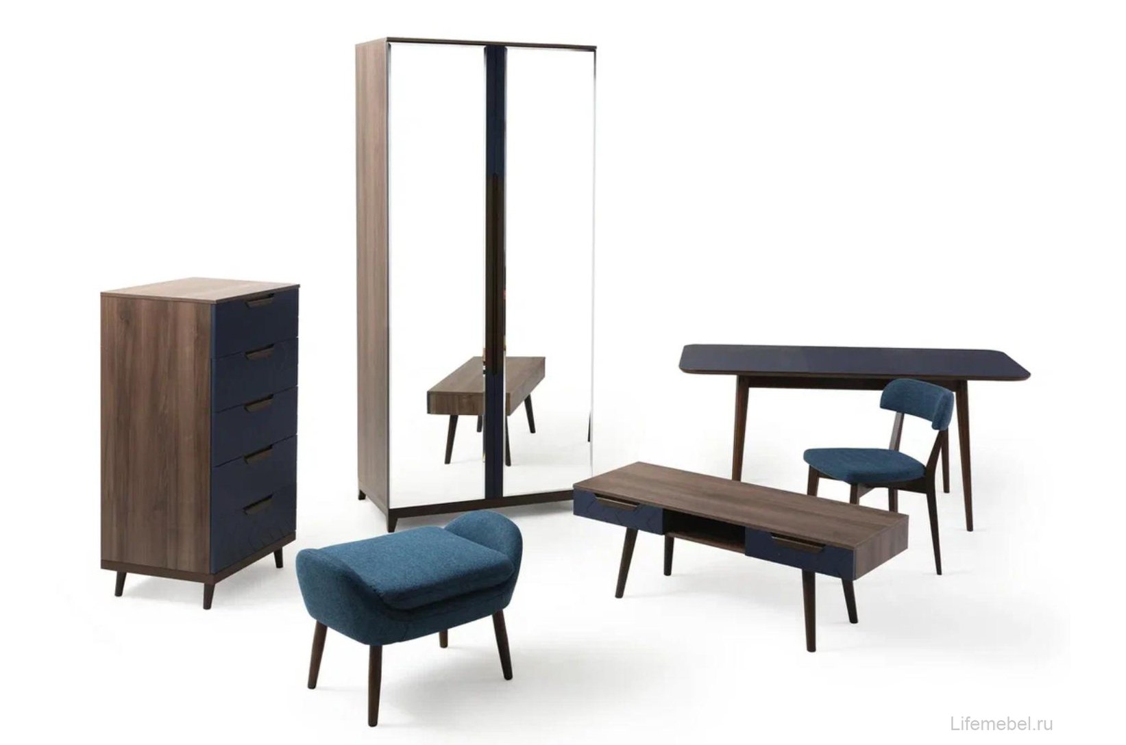 ТВ-тумба Сканди узкая сапфир