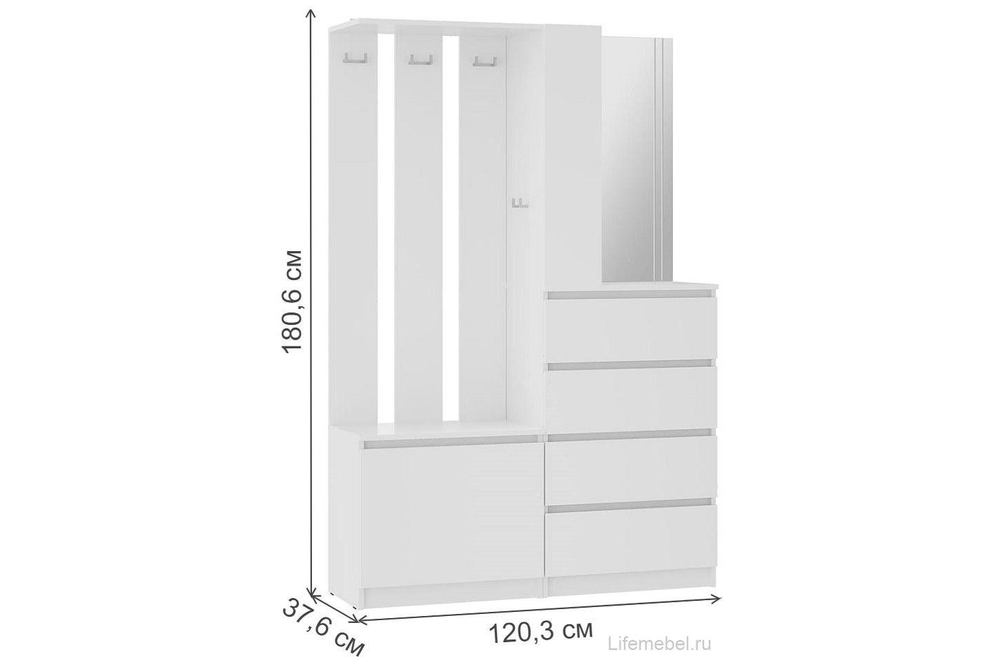 Готовая прихожая Симпл ПР-04 белый