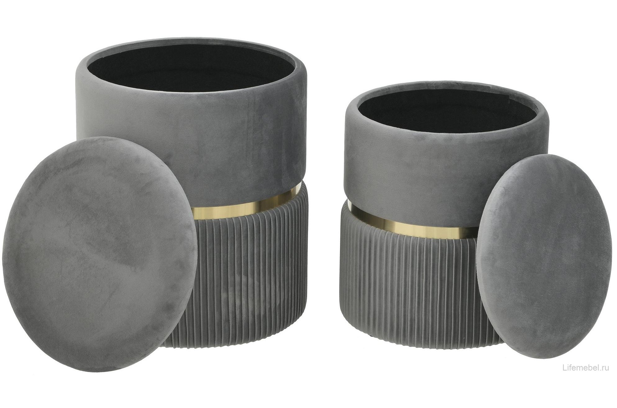 Комплект пуфиков Jennifer серый / золотой