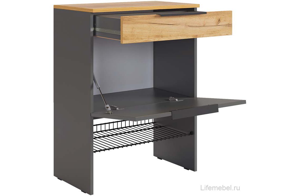 Обувница Баско графит / дуб крафт золотой