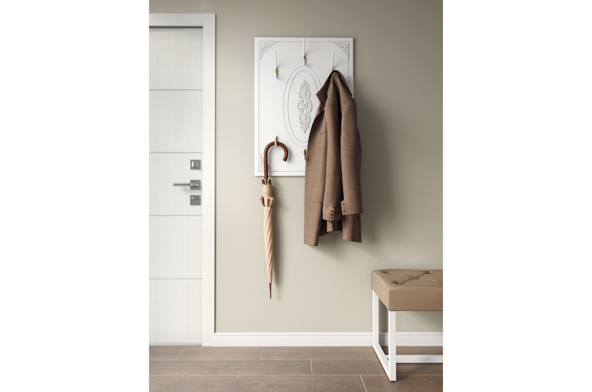 Настенная вешалка Ассоль АС-71 белое дерево