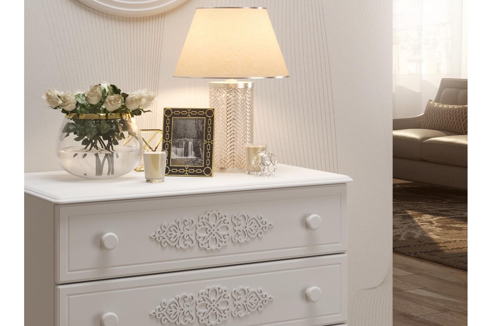 Комод Ассоль АС-5 белое дерево