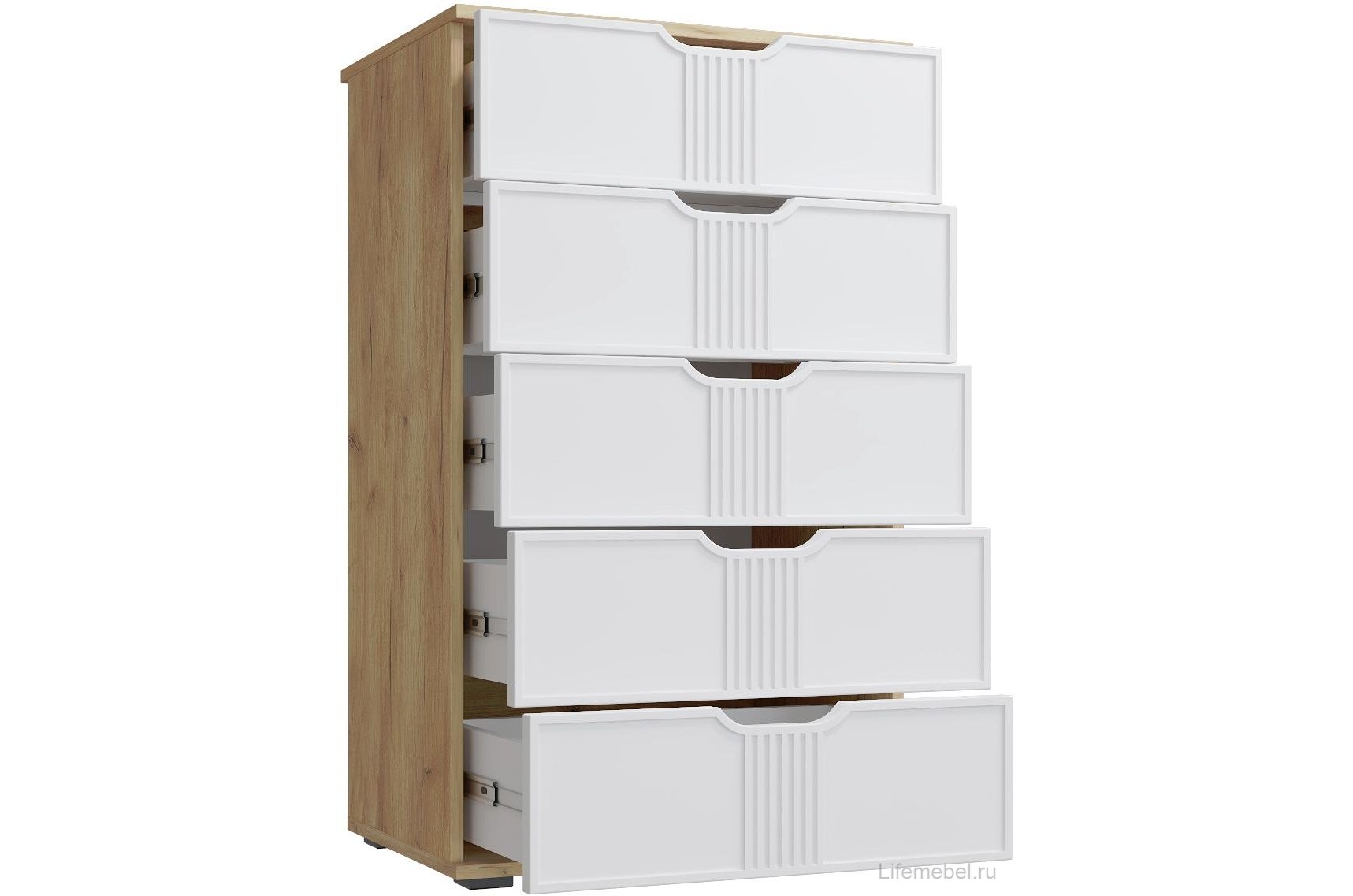 Комод Эмилия ЭЛ-18 дуб крафт золотой / меренга