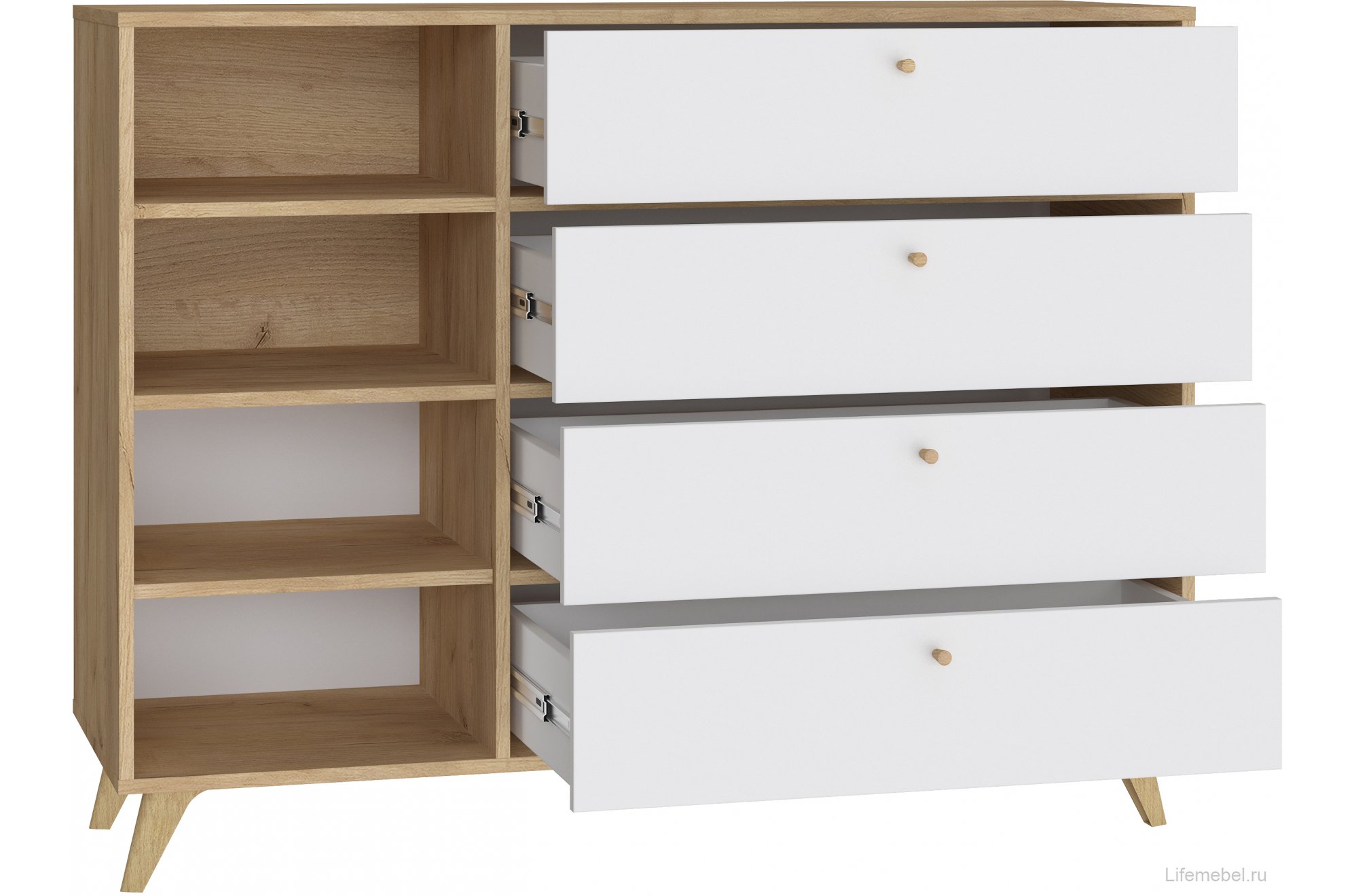 Комод Ирма ИР-12 дуб крафт / белый структурный