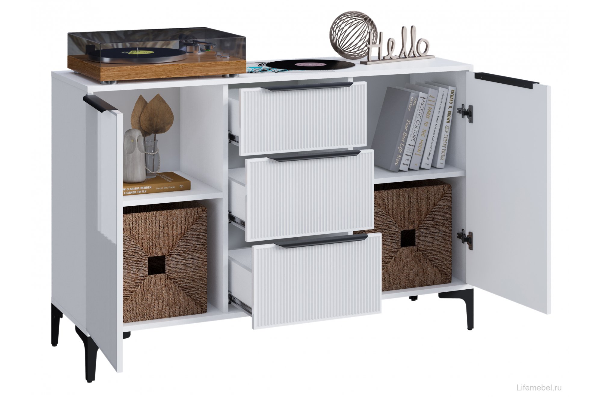 Комод Иадама белый / белый глянец