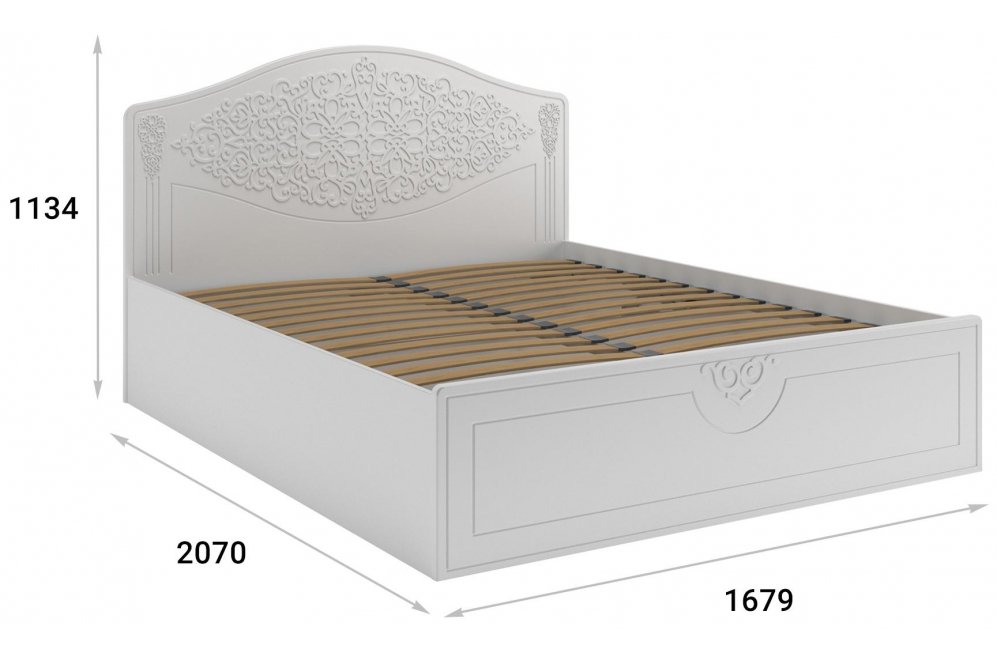 Двуспальная кровать Ассоль АС-30 160х200 с ПМ белое дерево Двуспальная кровать Ассоль АС-30 160х200 с ПМ белое дерево