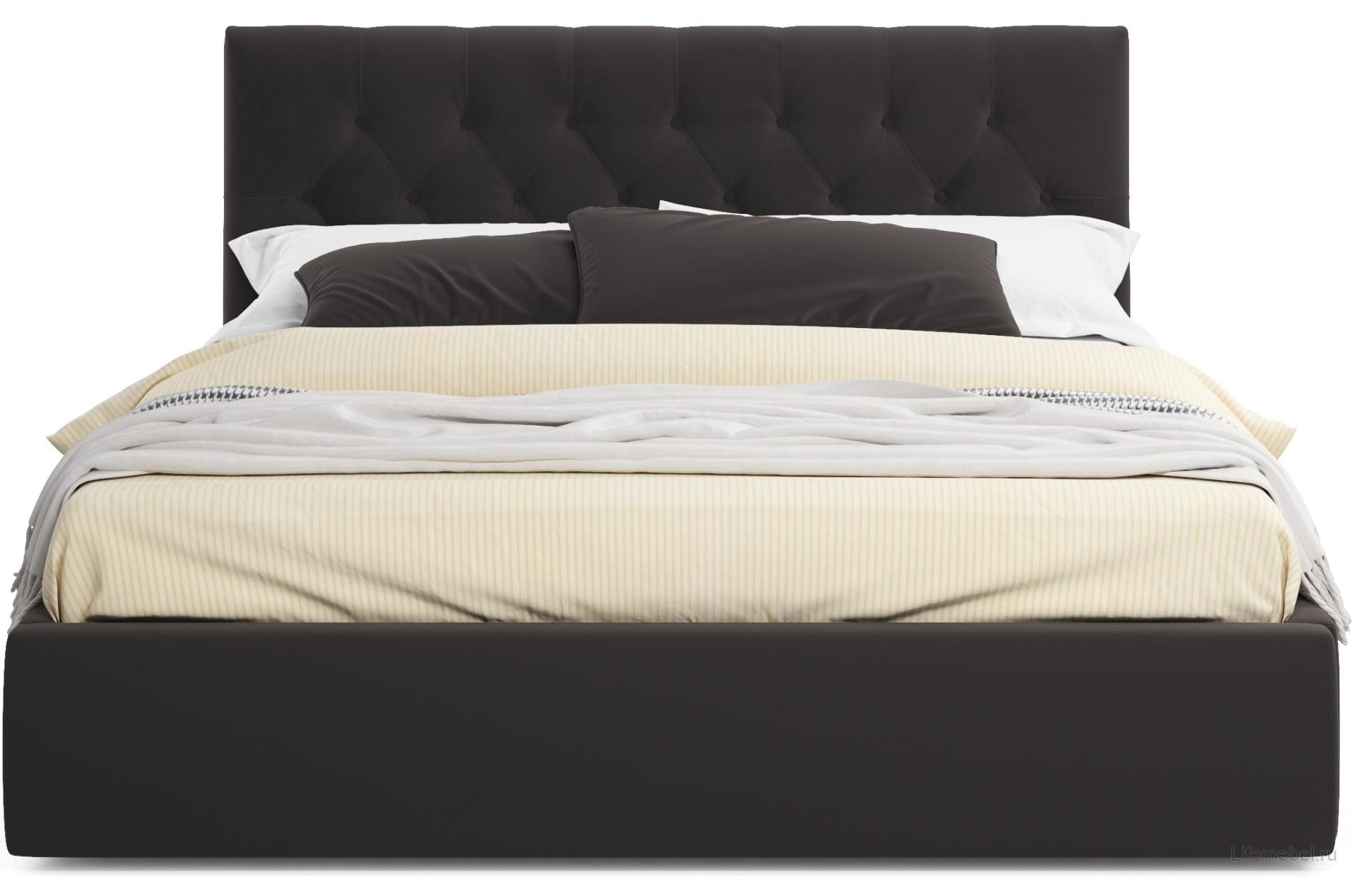 Двуспальная кровать Verona 160х200 с ПМ велюр шоколад