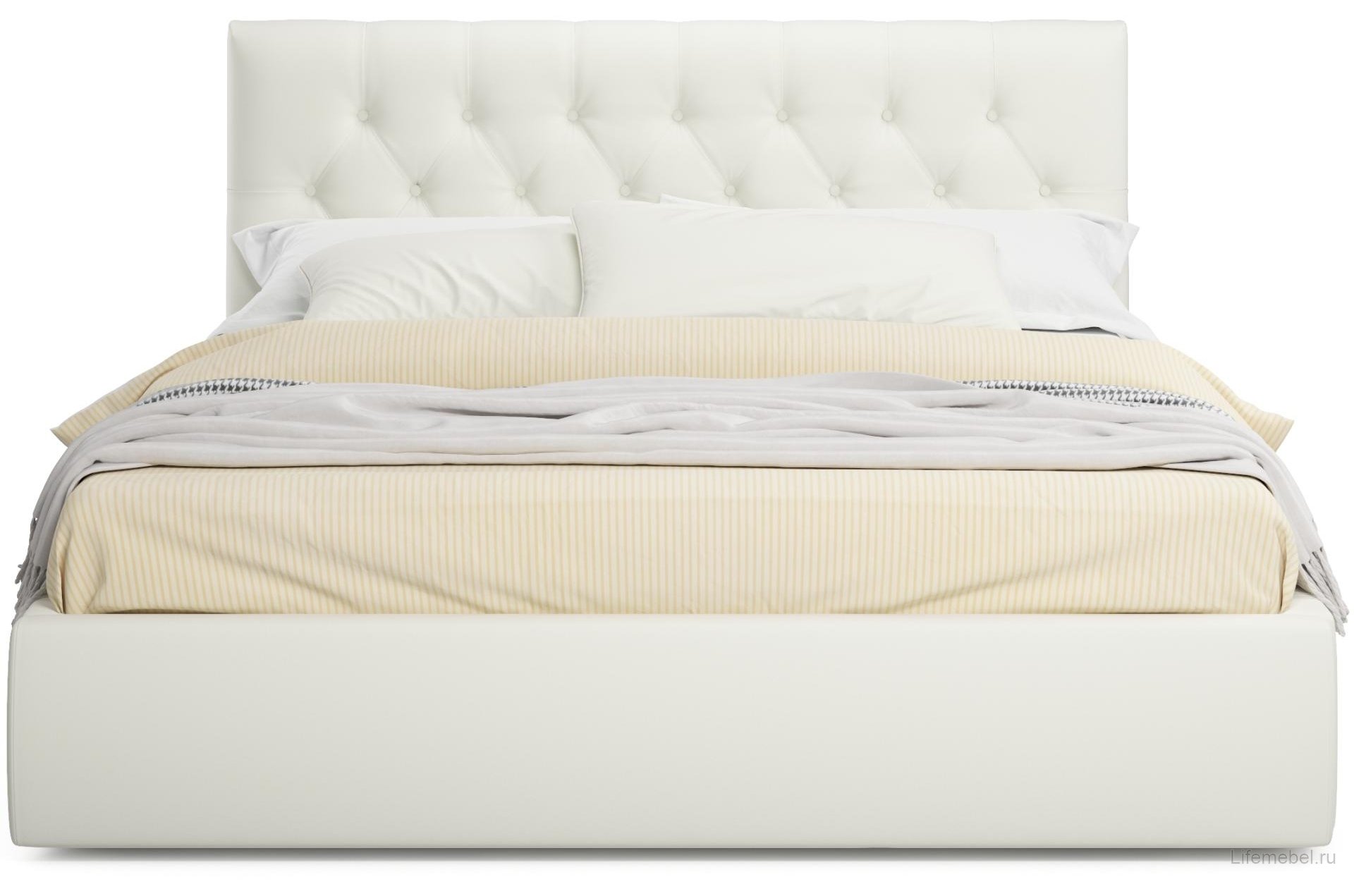 Двуспальная кровать Verona 180х200 с ПМ бежевый велюр
