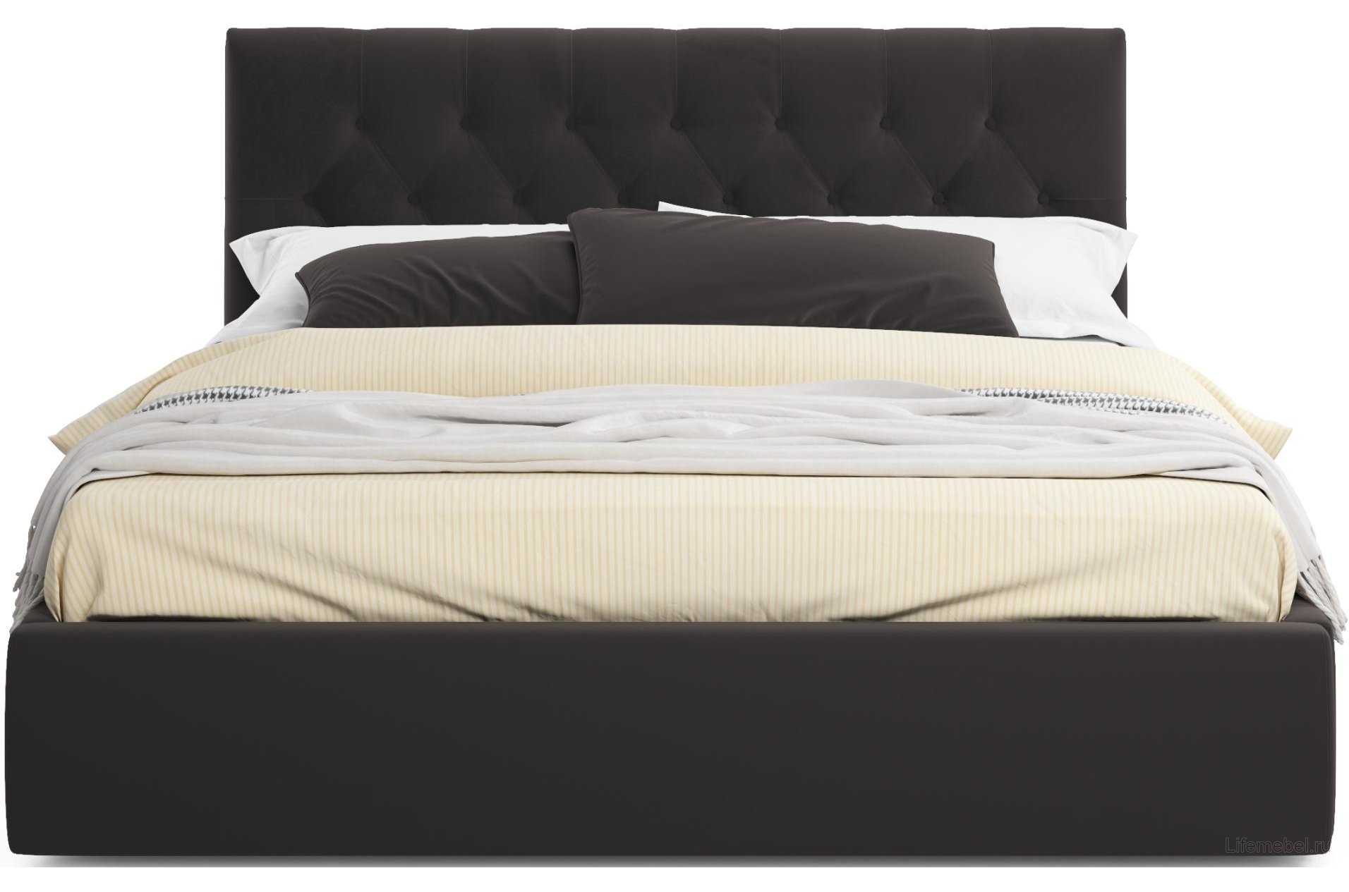 Двуспальная кровать Verona 180х200 с ПМ велюр шоколад