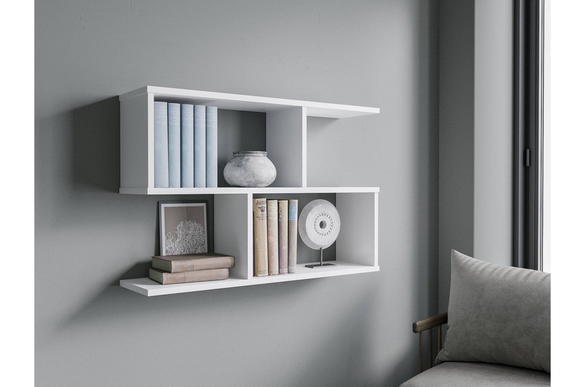 Полка настенная ПК-2 белая