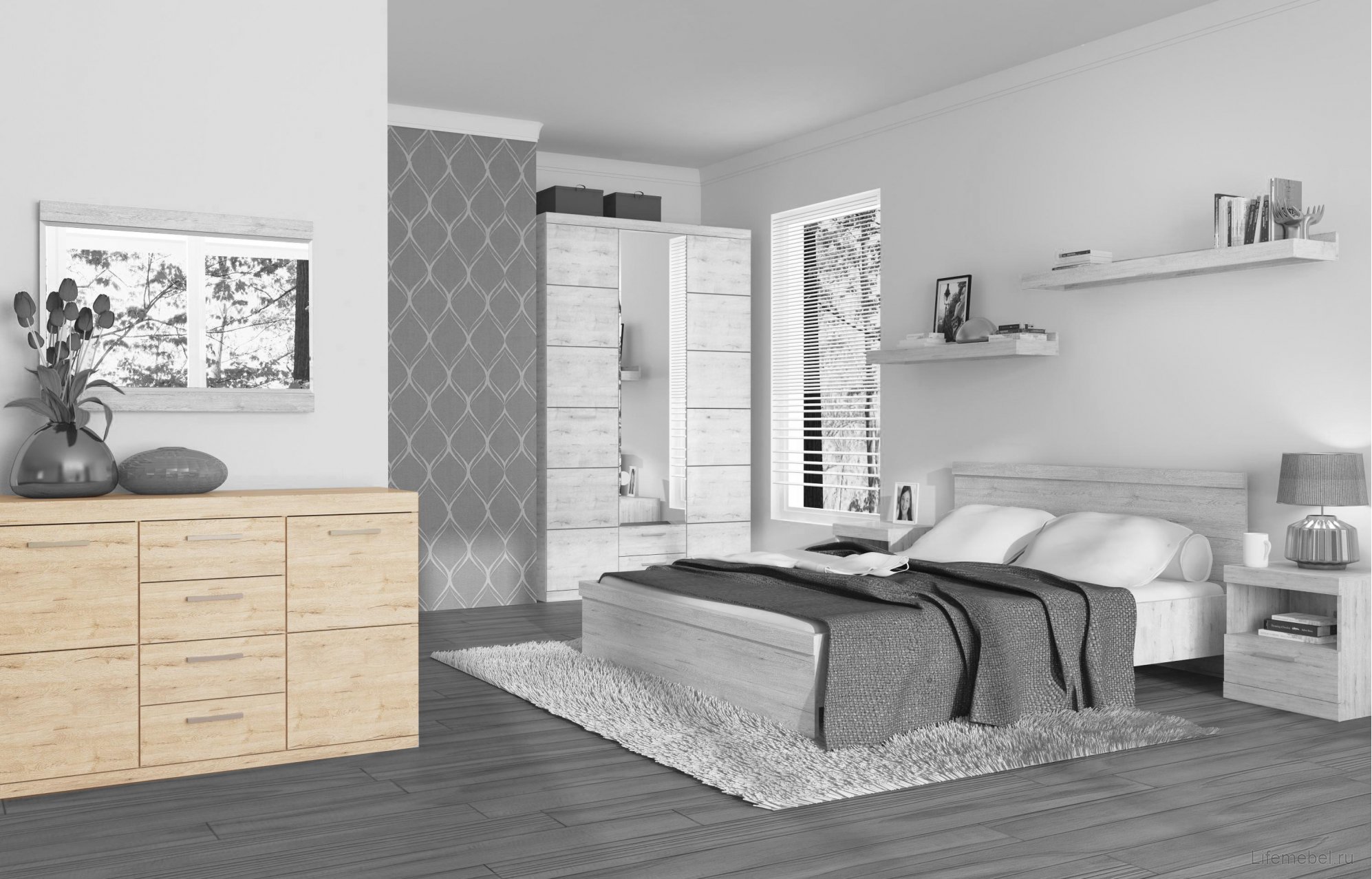 Тумба Oskar 2D4S дуб санремо