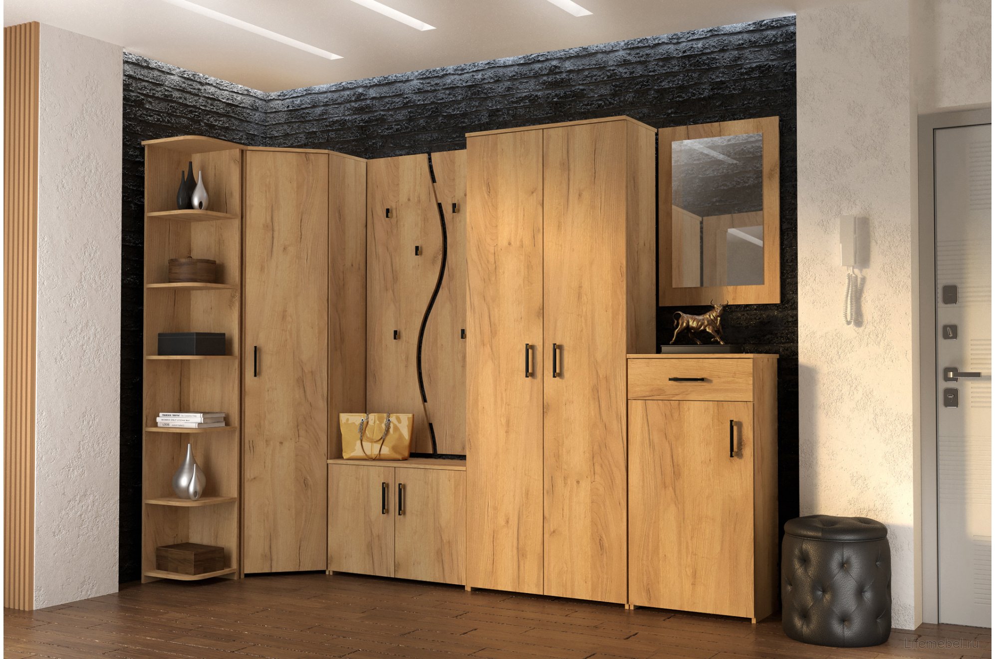 Зеркало Агата АТ-7 дуб крафт золотой