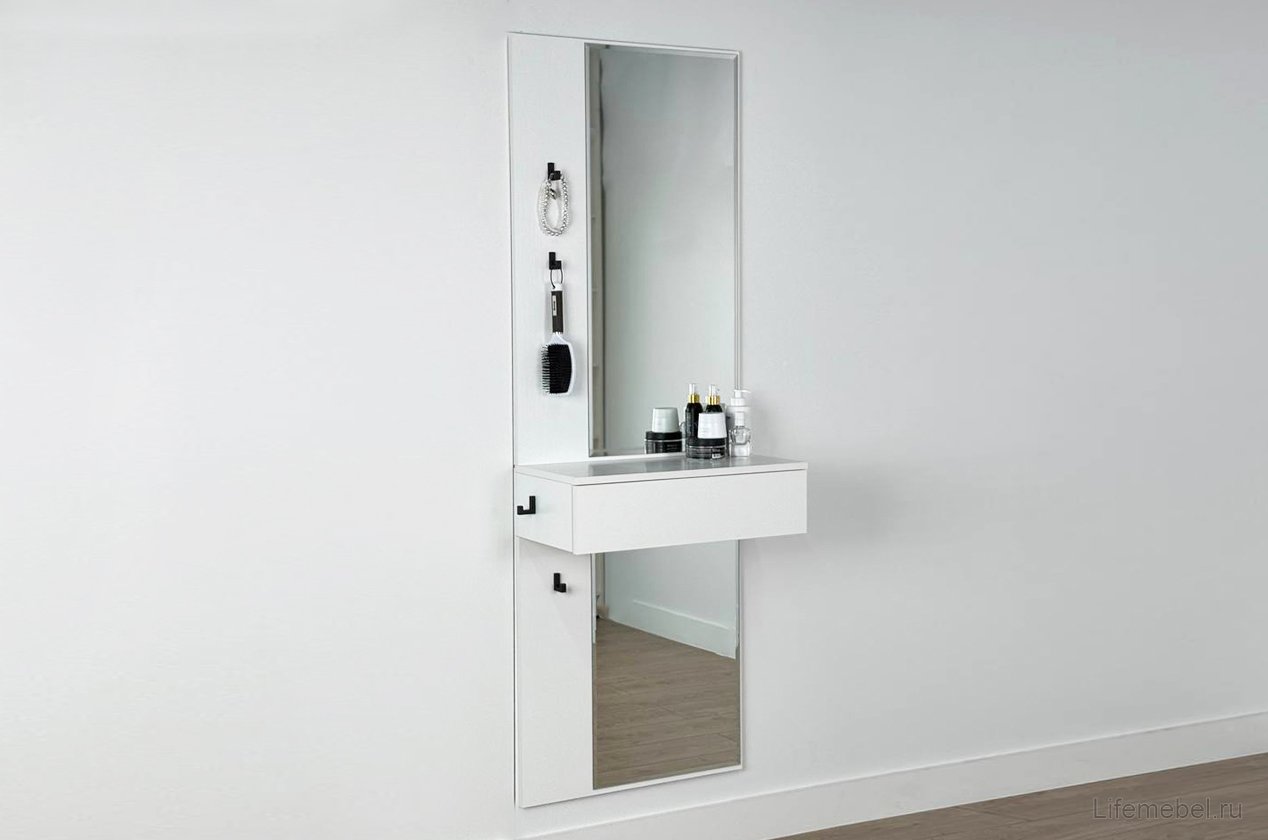 Зеркало Мерси белое дерево