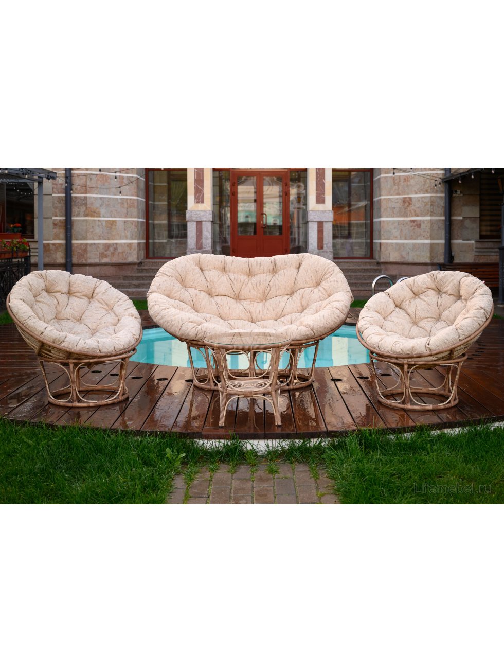 Кресло из ротанга Papasan бамбук