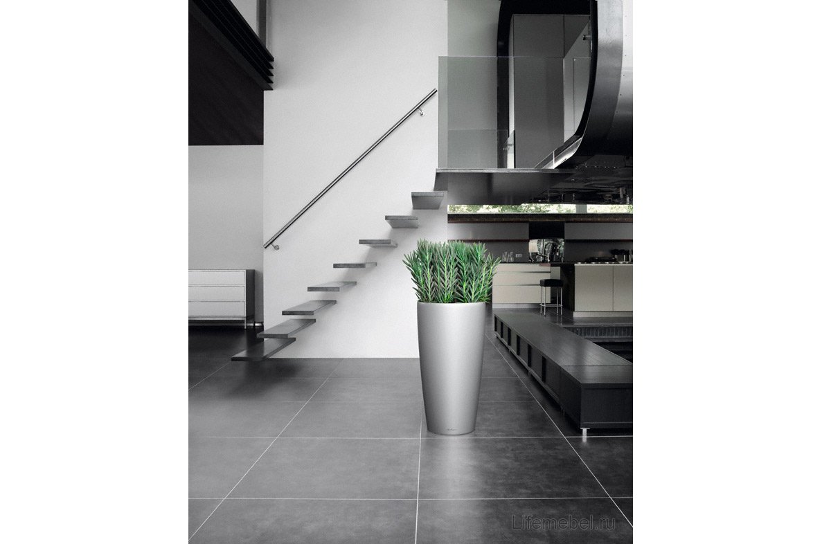 Кашпо Lechuza 15749 RONDO 40 Черный блестящий