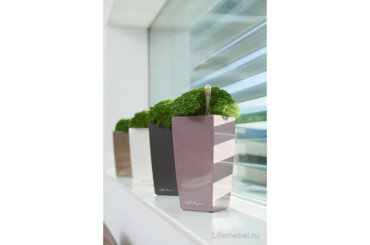 Кашпо Lechuza 18123 MINI-CUBI Антрацитовый металлик