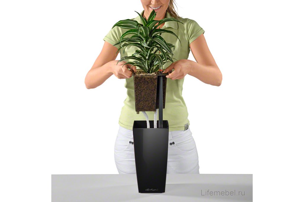 Кашпо Lechuza 18154 MAXI-CUBI Фиолетово-пастельный блестящий